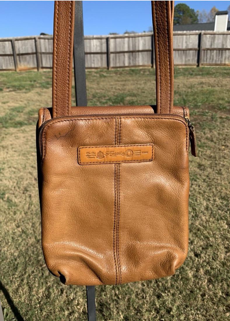 Vintage 1954 Fossil Pebbled Leather Shoulder Bag 75082 Brown