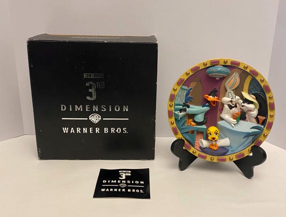 Vintage 1996 Warner Brothers 3D Carrotblanca Collectors Plate With 