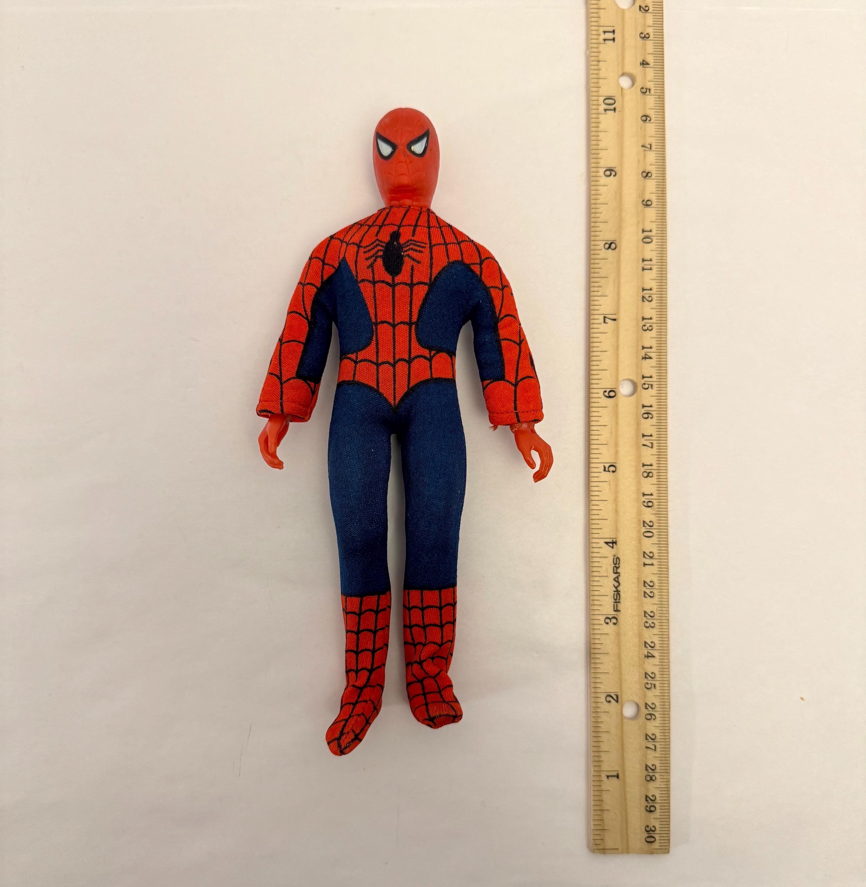 Vintage 1974 Mego 8” Spider Man Plastic Action Figure With Suit