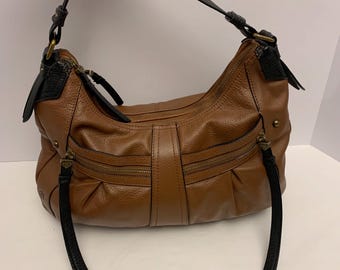Vintage Leather BORN Brown Leather LYNWOOD Hobo Handbag Purse