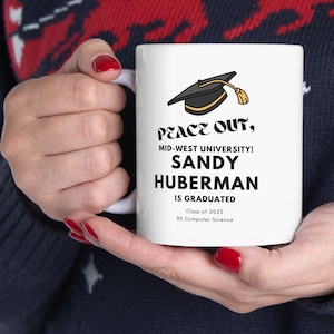 Personalized Fun Graduation Mug, 11oz, Class of 2025, Graduation Gift, Gift for Her, Gift for Friends, Gift for Him, 2025 Graduate