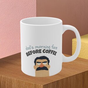 Happy Father&#39;s Day Mug, Dad&#39;s Morning Face, Gift for Dad, Coffee Cup, Unique Father&#39;s Day Present, Funny Dad Mug, Fun Father&#39;s Day Gift