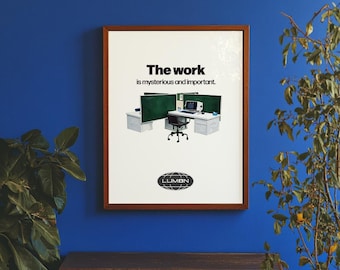 Severance Inspired Poster, Work is Mysterious and Important, Severance Cubicle, Retro Severance Art, Severance Office, Severance Printable
