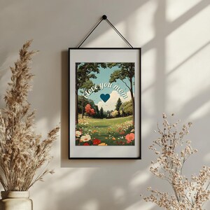 Muttertag druckbare, glückliche Muttertag, nostalgische Malerei, bunte Illustration, Muttertagskartenpaket, Geschenk für Mama, liebe dich Mama