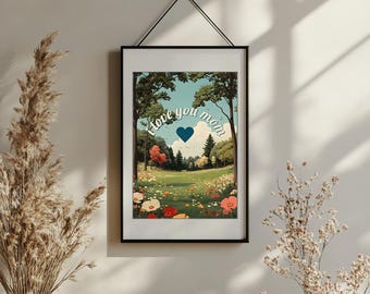 Mother’s Day Printable, Happy Mother’s Day, Nostalgic Painting, Colorful Illustration, Mother's Day Card Pack, Gift for Mom, Love You Mom