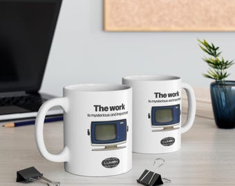 Retro Severance-mok - The Work is Mysterious and Important, Severance-koffiekop, Severance-cadeau, kantoorinrichting, uniek cadeau-idee