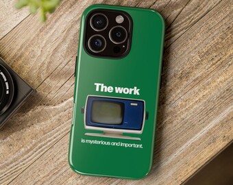 Severance Inspired Retro Computer Phone Case, The Work is Mysterious and Important, Vintage Tech Aesthetic, Gift for Severance Fans & Geeks