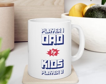 Funny Father's Day Mug, Gift for Dad and Children, Humor Mug for Dad, Perfect for Birthdays and Holidays, Gamer Dad, Father's Day Gift