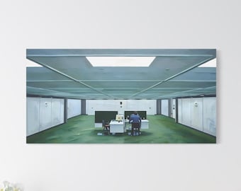 Severance geïnspireerd kantoor schilderij canvas, Severance-architectuur, Severance-interieur, Severance-afdruk, kunst aan de muur, impressionist