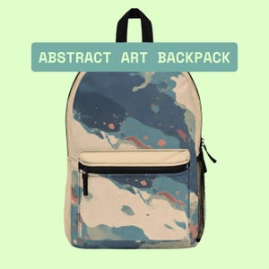 Abstract Art Backpack, Trendy School Bag, Stylish Travel Backpack, Unique Gift for Her, College Essentials, Modern Minimalist Backpack
