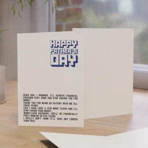 Tarjeta divertida del Día del Padre, Libertad financiera, Tarjeta sarcástica para papá, Día del Padre, Tarjeta del Día del Padre de un hijo, Tarjeta del Día del Padre de una hija
