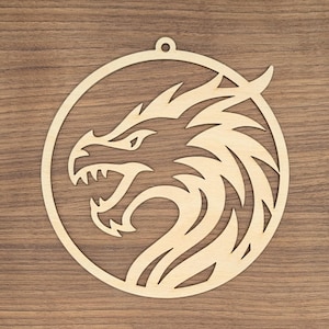 Dragon Cut Out Suncatcher Wood Blank Faux Stained Glass