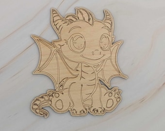 Fun Baby Dragon | Unfinished Wood Blank |