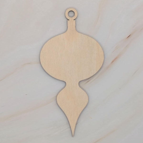 Unfinished Wood Gourd Ornament Blank: Mid-Century Modern Style