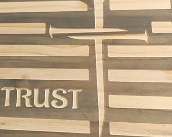 In God We Trust Flag File tagliati al laser CNC SVG