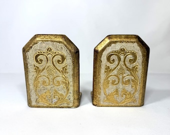 Vintage Florentine Gold Gilt Bookends