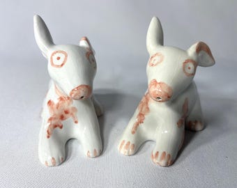 Mid Century Dog Salt and Pepper Shakers - Collectible Jack Russell Style