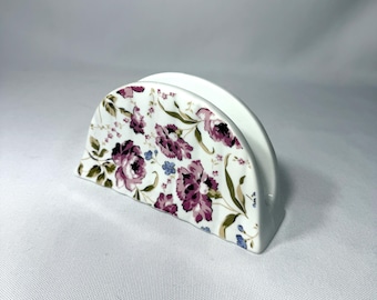 Vintage Floral Napkin Holder Royal Elfrida Porcelain