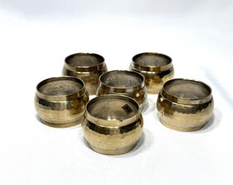 Set of 6 Vintage Brass Napkin Rings