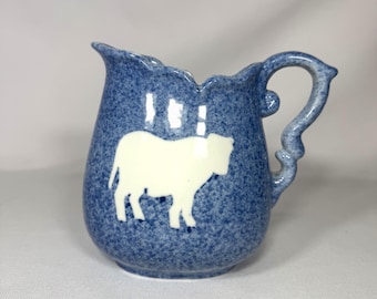 Vintage Spongeware Calico Cow Pitcher