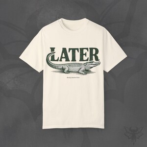 Later Gator T-Shirt, Vintage Graphic Print, Ethical Cotton Tee Ivory