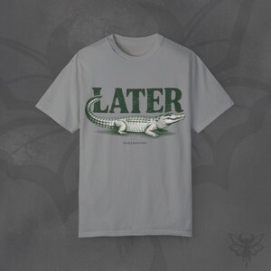 Later Gator T-Shirt, Vintage Graphic Print, Ethical Cotton Tee Granite