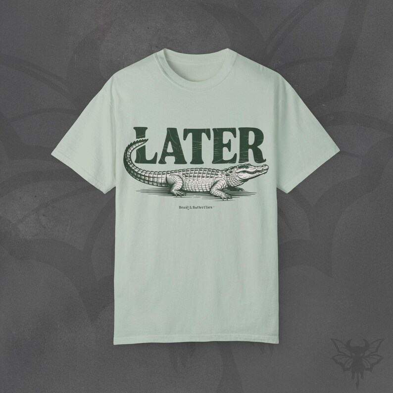 Later Gator T-Shirt, Vintage Graphic Print, Ethical Cotton Tee Bay