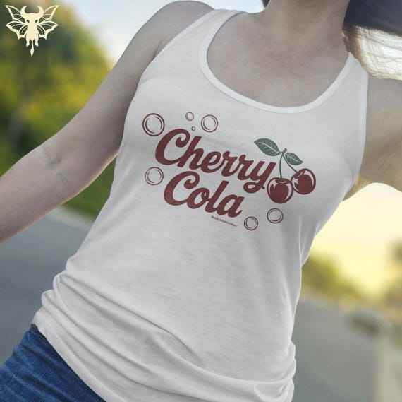 Cherry Cola Tank Top, Retro Soda Design, Ring Spun Cotton