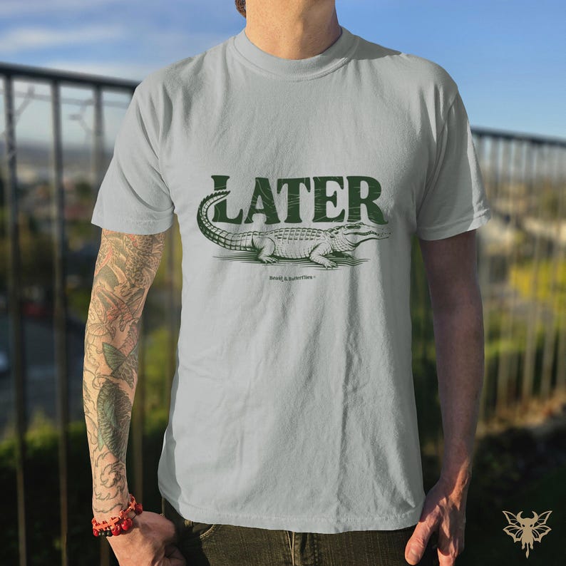 Later Gator T-Shirt, Vintage Graphic Print, Ethical Cotton Tee image 1