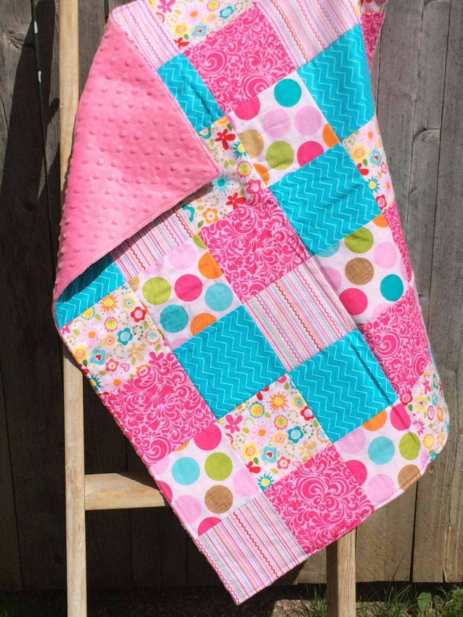 Minky Patchwork BABY Blanket Etsy