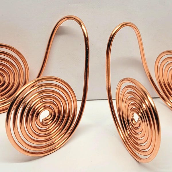 Solid Copper Palm Rings - Spiral Design Pack of 2
