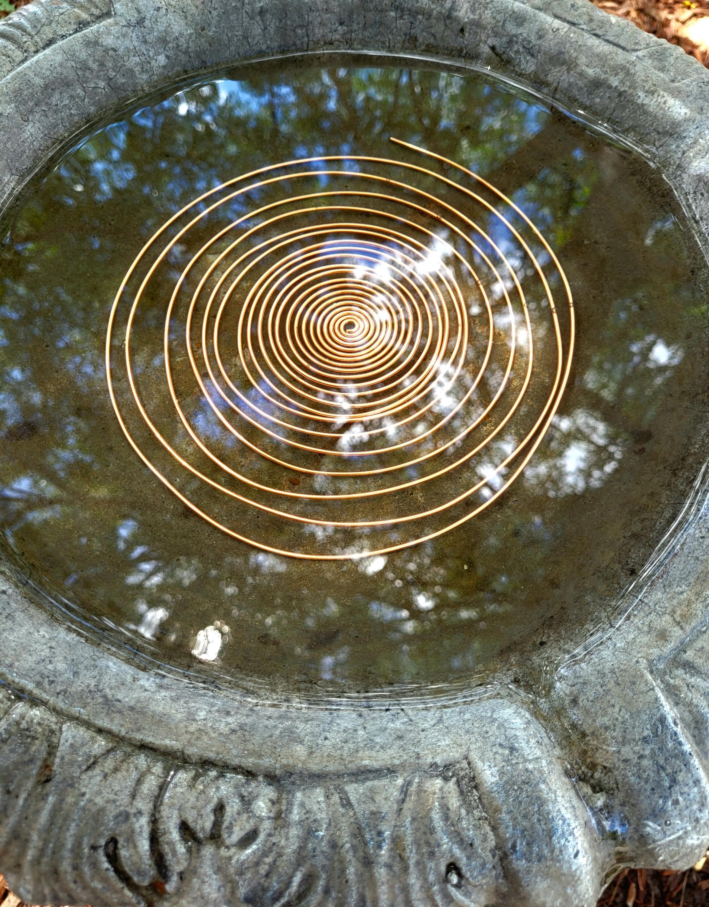 Large Pure Copper Spirals for Birdbaths