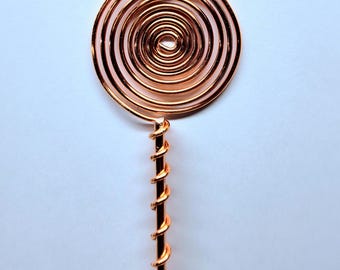 Electroculture Grows Forever Plant Stakes Solid Copper Stake with Sun Spiral Top Pack of 5