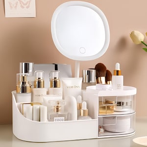 Makeup Organizer, Cosmetic Storage Box, Large Capacity, Cosmetic Organizer, Multi-functional Makeup Storage for Skincare, Gift for Her