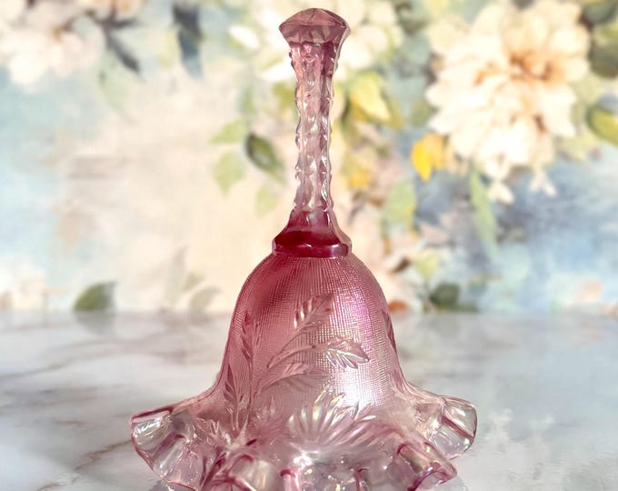 Vintage Fenton Carnival Art Glass Iridescent Empress Rose Pink ...