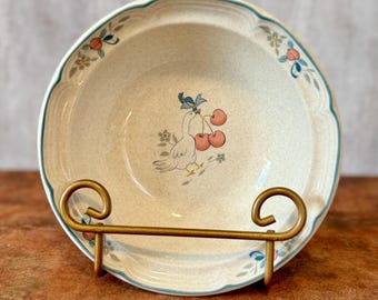 International China Goose & Apples “Marmelad” flingor skål - Vintage Homestead Farm Life stengods keramik - 1990-talets lantköksfat