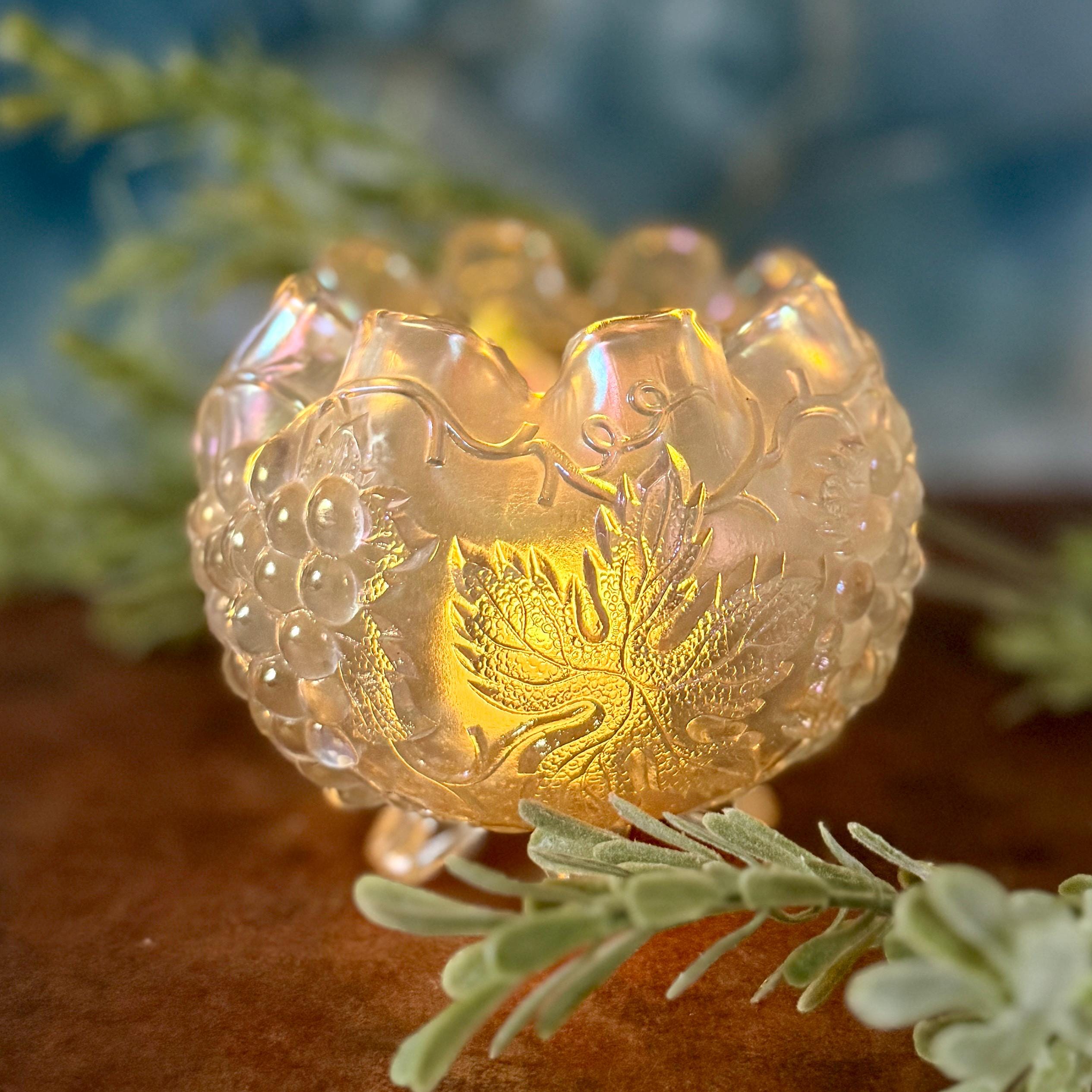 Antique Glass Rose Bowl - Etsy
