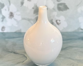 Ikea Large Cream/light Beige Ribbed Pedestal Bowl Vase Glazed Redware Scandinavian Style MCM