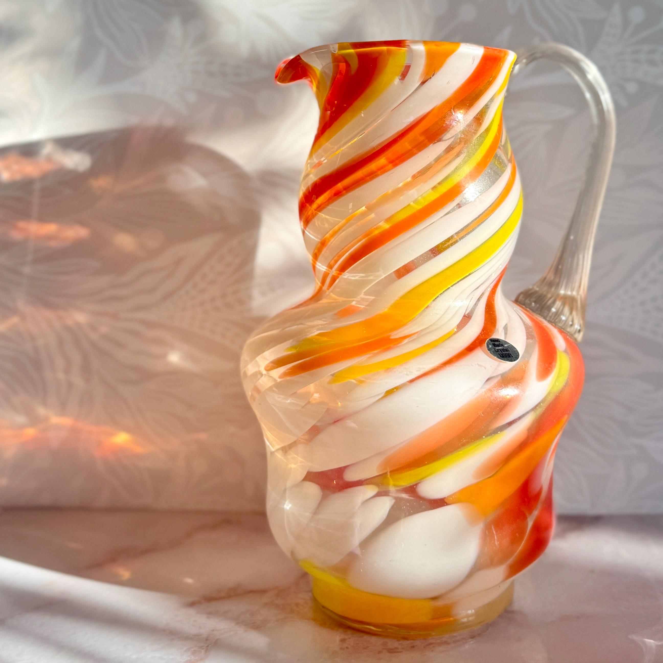 Hand Blown Vintage USSR Soviet Russia Orange, White and Yellow Swirl ...