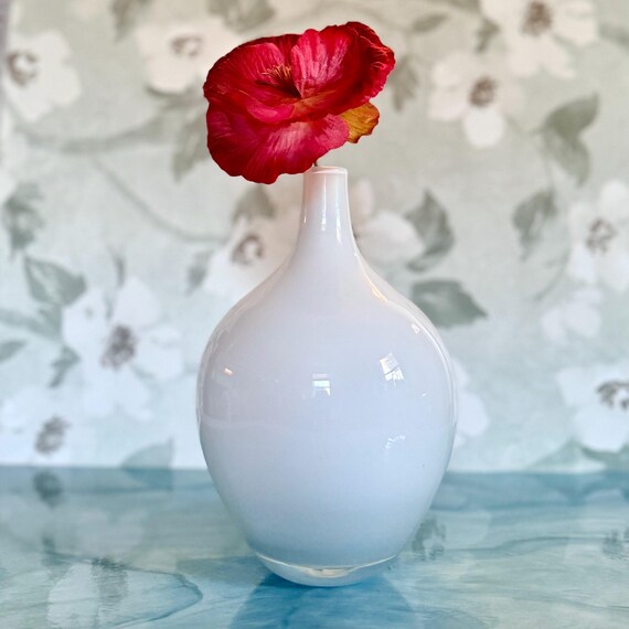 Vintage White Cased MCM Sleek Modern IKEA Vase Designed in Sweden