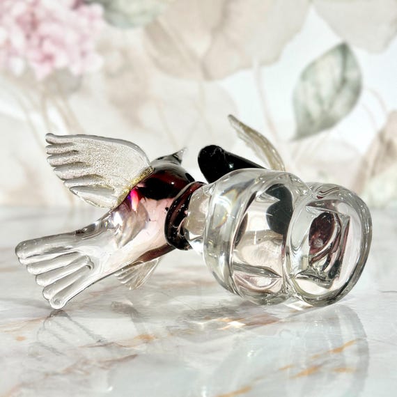Salviati Murano Vintage Mid Century Hand Blown Glass Love Birds