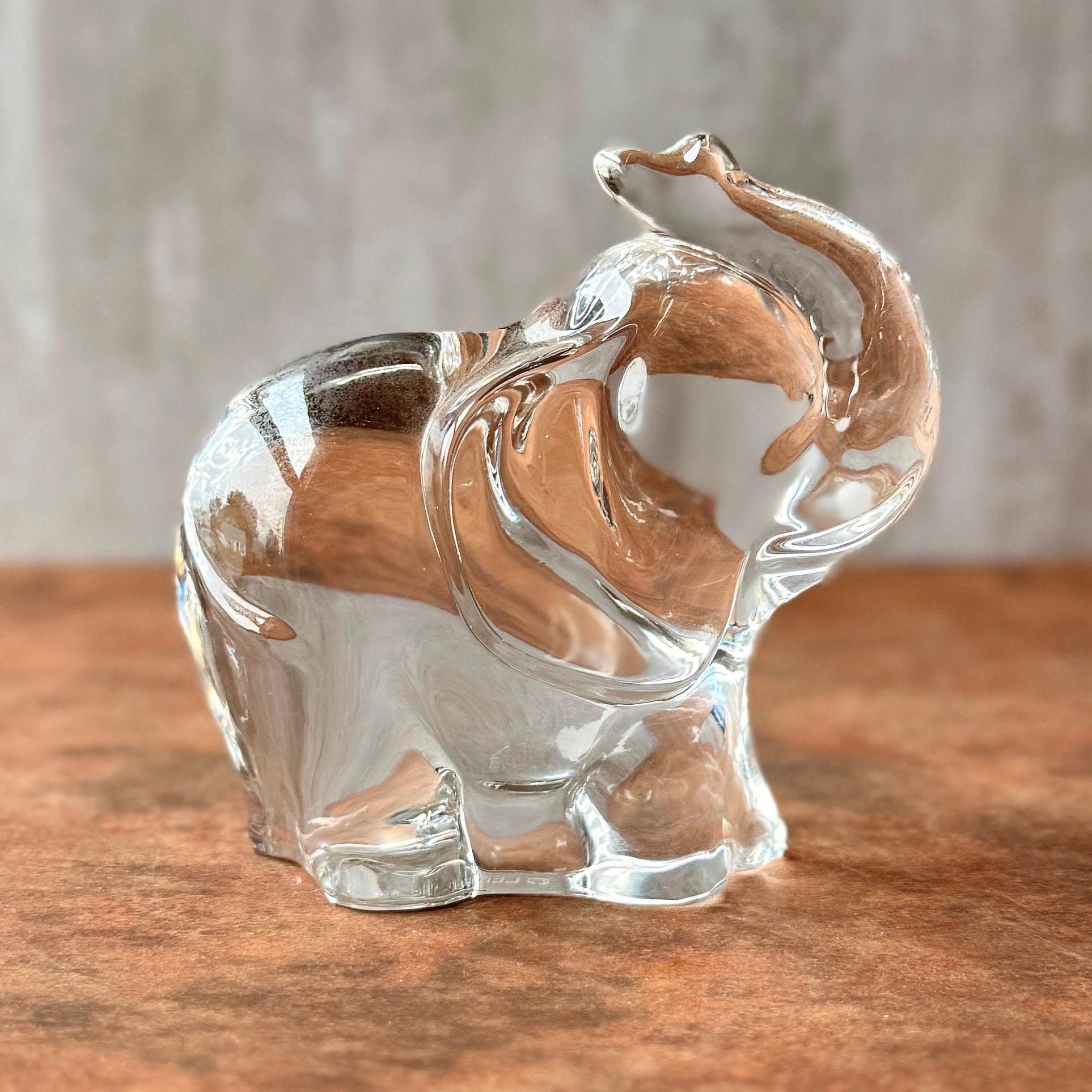 Signed Glass Elephant - Etsy