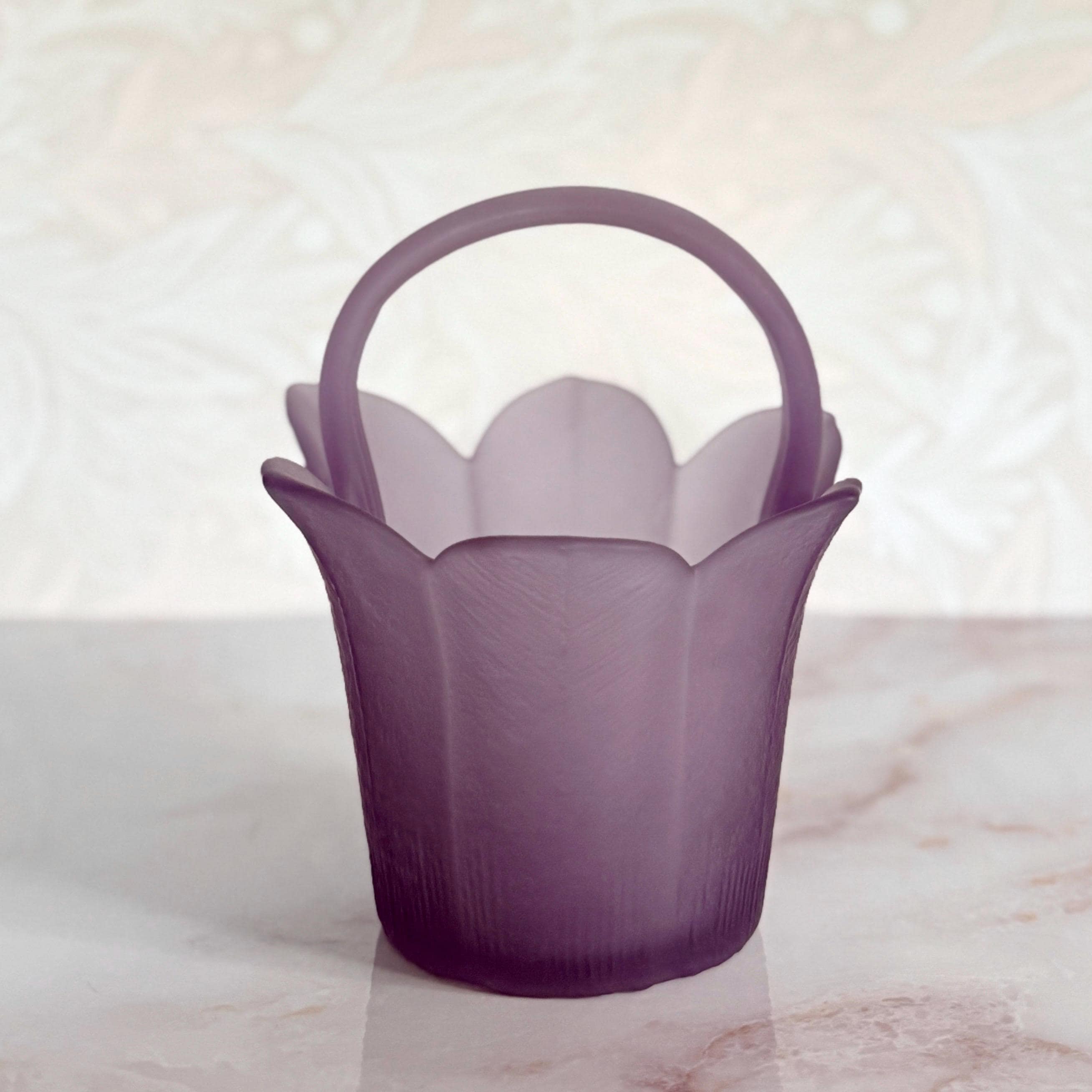 Vintage Mikasa Kurata Japan Lavender Flower Petal Handled Basket