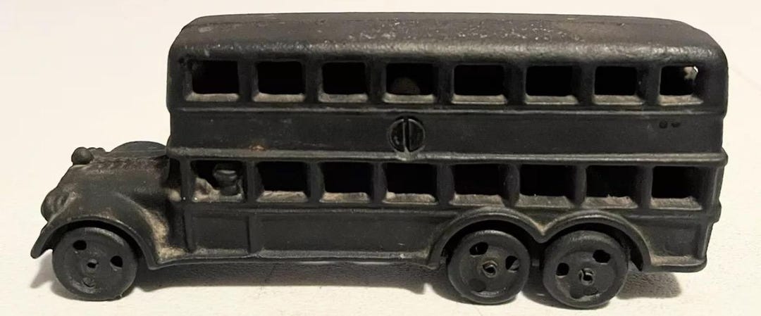 Vintage AC Williams Cast Iron Double Decker Bus Toy EUC - Etsy
