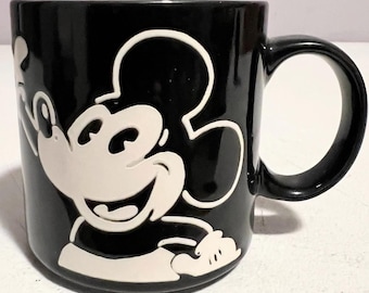 VTG Walt Disney Mickey Mouse Steamboat Willy Black White Coffee Mug Cup