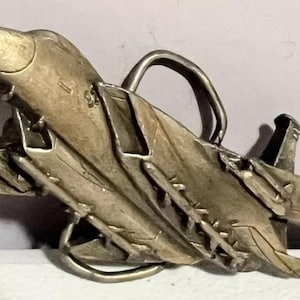 Vintage Belt Belt Buckle 1980 Bergamot Brass Works F-15 Eagle U.S. Fighter Jet