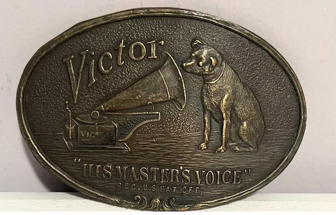 Vintage Victor “his Master’s Voice” RCA Solid Brass Belt Buckle Tiffany ...