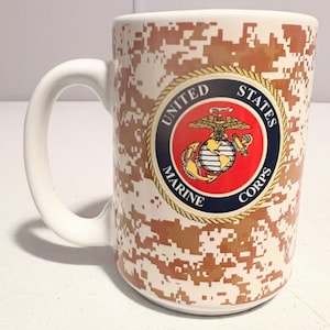 USA Marine Corps Coffee Mug Emblem USMC Made in the USA