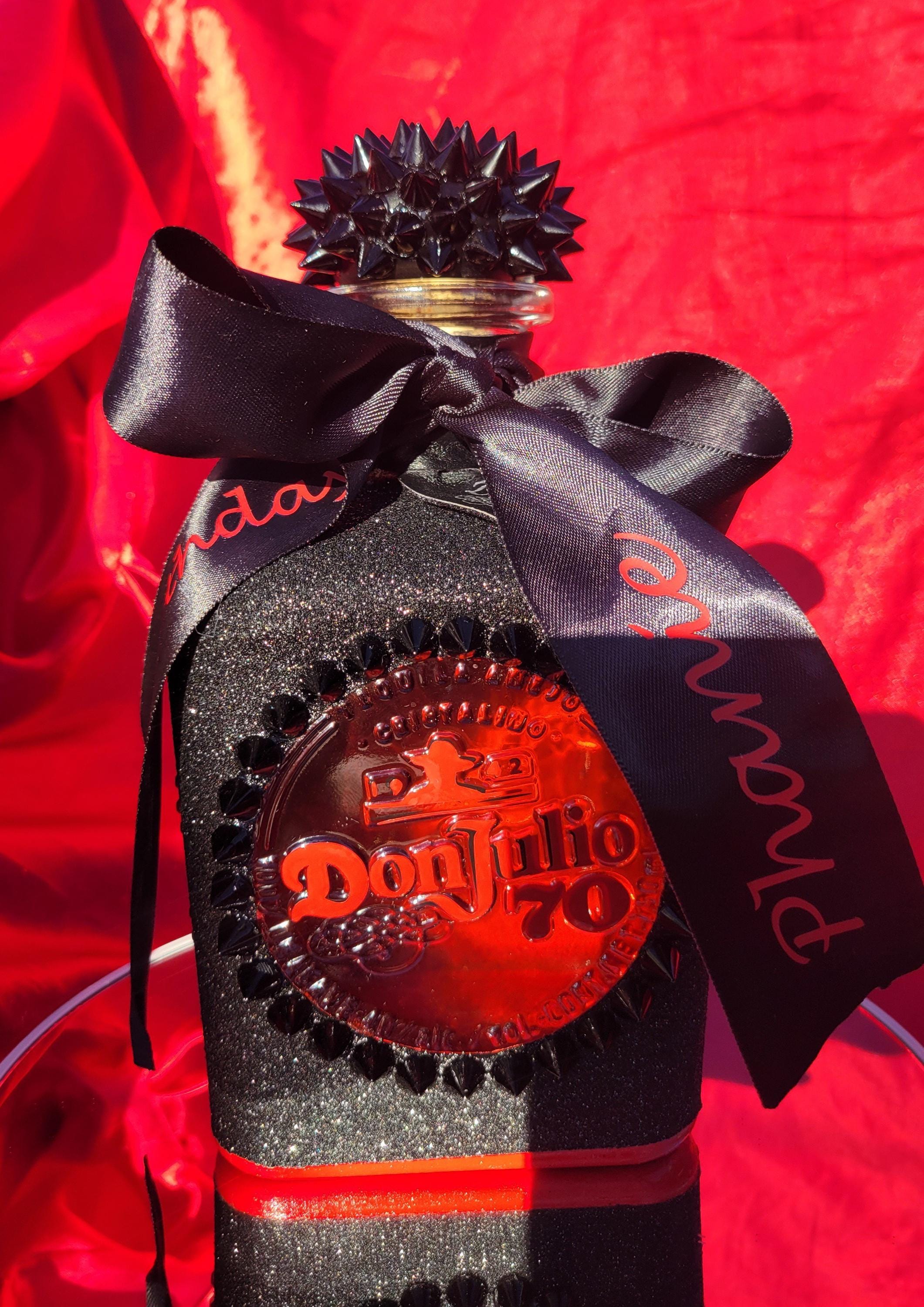 CUSTOM Rhinestone Don Julio 70 Tequila Bottle, Birthday Design (EMPTY