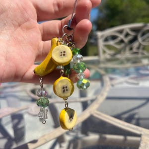 Banana Themed Charm Keychain